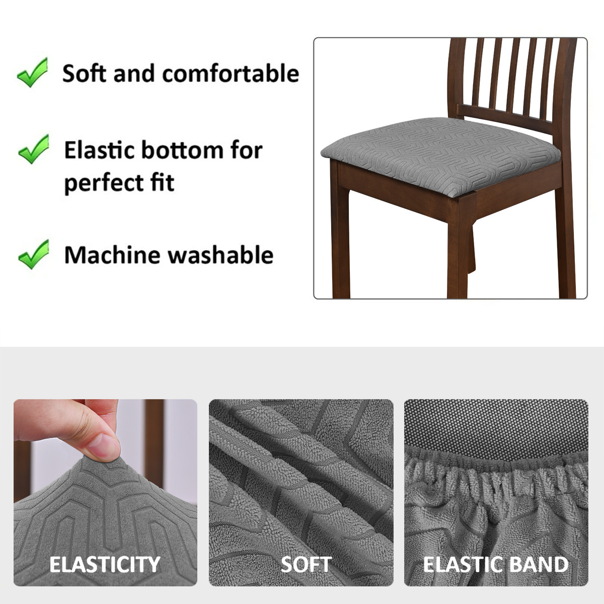 Amazon Jacquard U-shaped impermeable banco cubierta con cuerda elástica universal asiento cubierta anti-gato agarra TEMU en stock