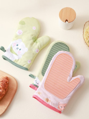 Heat-insulating gloves, anti-scalding gloves, silicone kitchen heat-insulating oven gloves, baking high-temperature resistant thickened microwave gloves