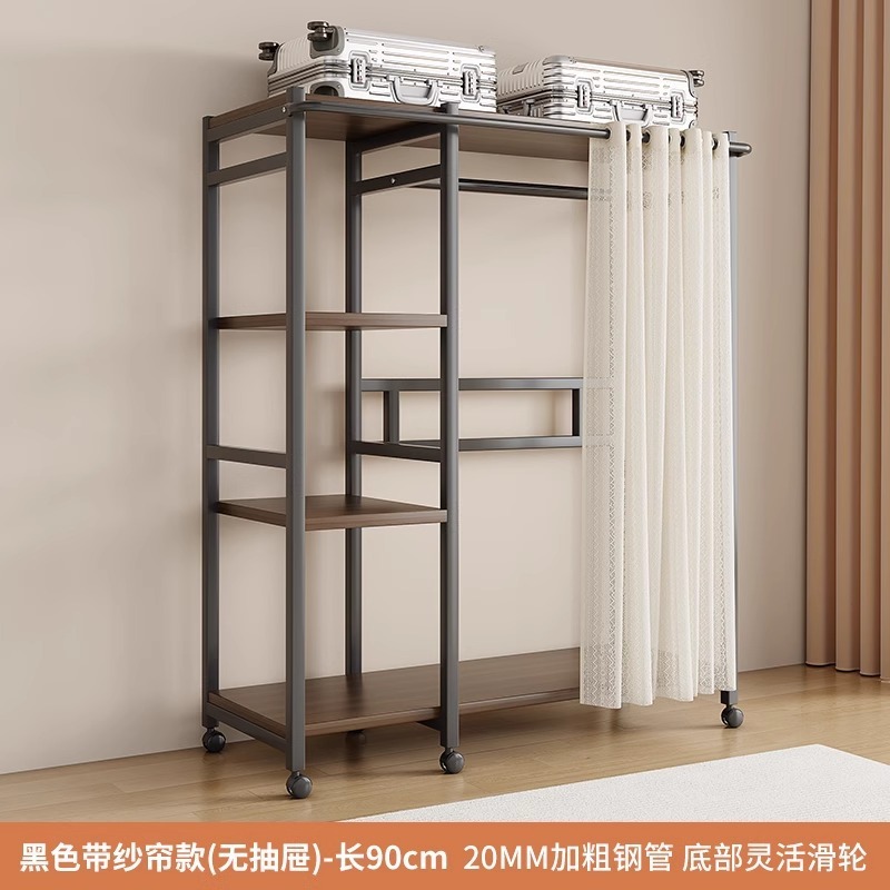 简易衣柜钢制布衣柜卧室分层收纳家具防尘衣橱出租房开放式衣帽架|undefined