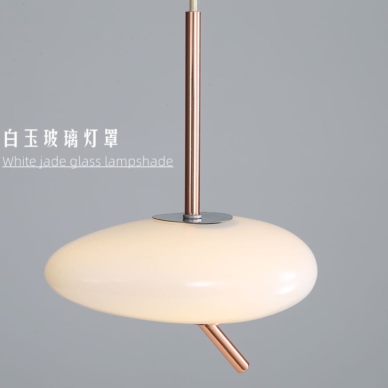 Nordic new style bedside pendant light, post-modern light luxury bedroom small pendant light, simple creative pebble restaurant lighting