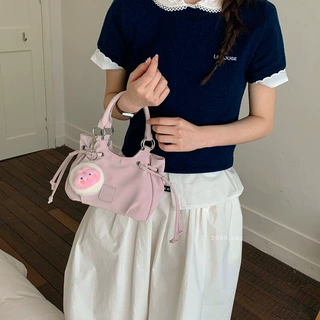 感小众出行挎新款百搭日常2026春季女单肩包包甜妹水桶斜包风