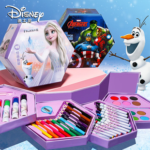 Disney Ice and Snow Painting suit Children's Painting Watercolor Pen Color Lead Crayon Gouache Gift Box Student Gift Gift