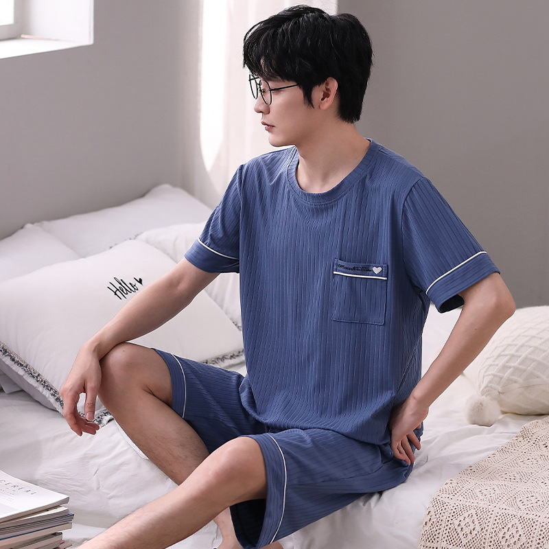 2023 nuevos pijamas de los hombres de verano modal delgado de manga corta pantalones cortos de seda de hielo fresco desgaste del hogar más traje de tamaño