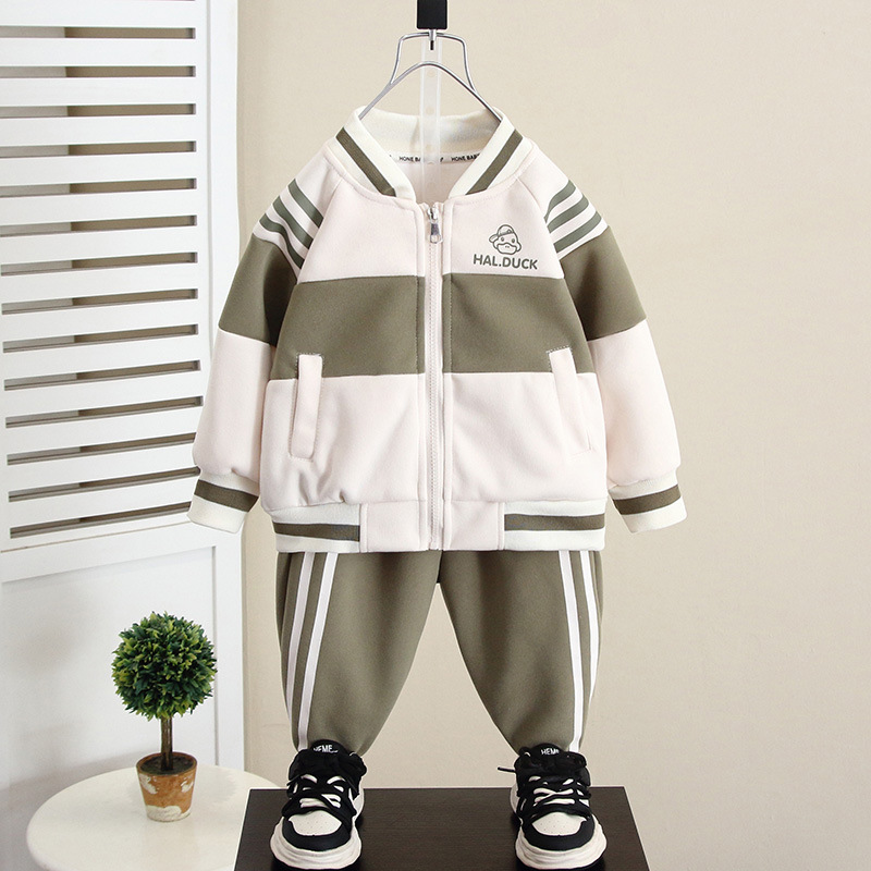 5999 Little Yellow Duck Ropa para niños Traje para niños Primavera y otoño 2024 Nuevo traje de béisbol para bebés de moda Traje de dos piezas para niños