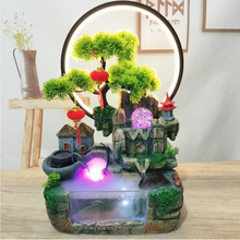 东南亚风景假山流水摆件室内喷泉循环水桌面盆景装饰厂家生产代发