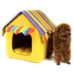 秋冬宠物狗屋宠物小房子短毛绒保暖猫狗窝泰迪法斗柯基犬狗窝加厚