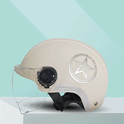Golden Bell 3C Electric Vehicle Helmet, Unisex, Sun Protection, Motorcycle Half Helmet, Electric Scooter Helmet, 3C Certified (Motosiklet kaskı (dəbilqə)) - off-white