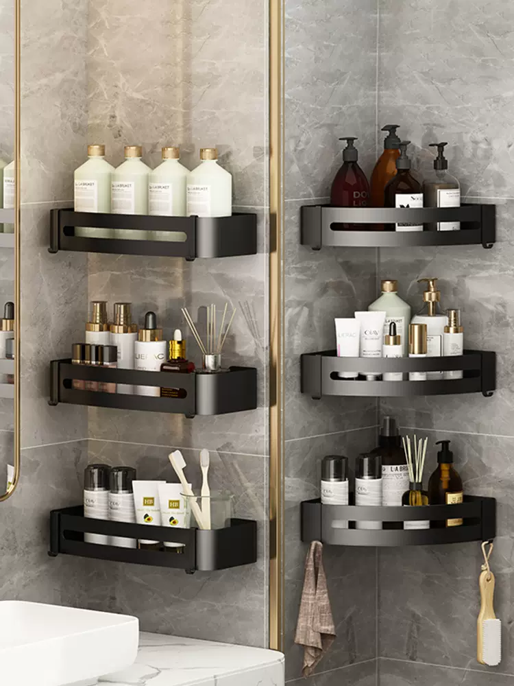 免打孔卫生间三角置物架壁挂式浴室厕所洗漱台洗澡间淋浴转角收纳