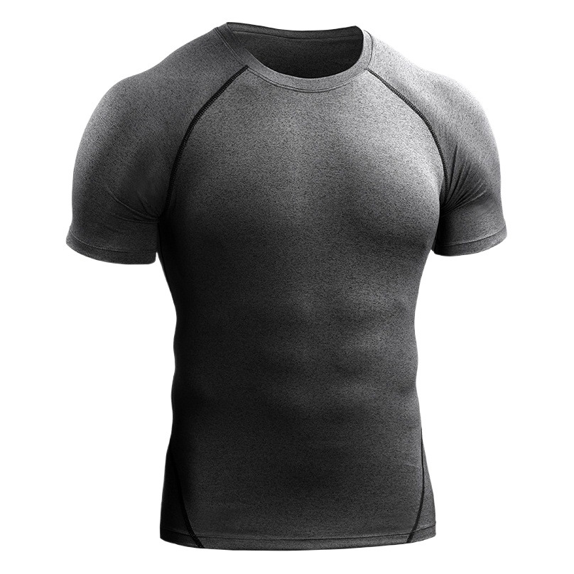 Camiseta deportiva B5022 de manga corta para hombre, de secado rápido, ajustada, transpirable, para correr, baloncesto y entrenamiento.