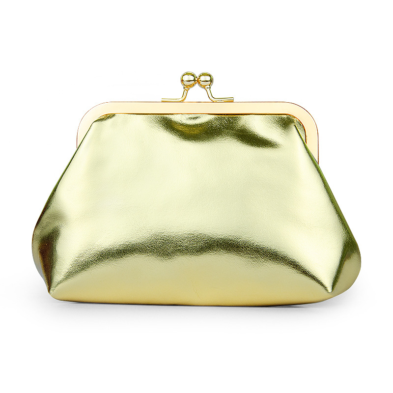 Golden polyurethane cosmetic bag