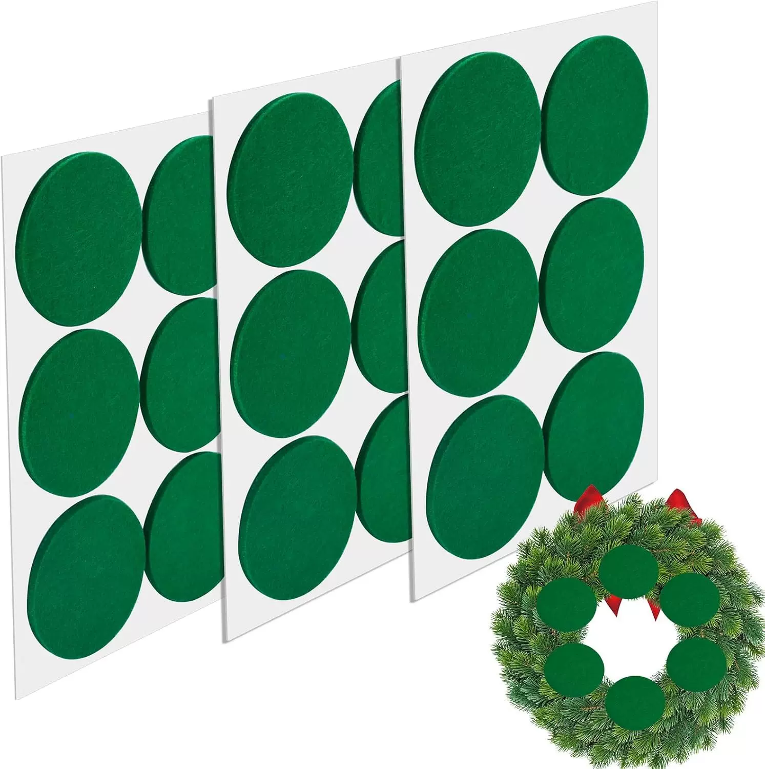 花环垫门保护绿色毛毡花环背衬垫防止损坏门圣诞花环装饰刮痕凹痕