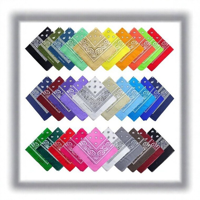 Cross-Border Polyester Printed Square Scarf, Outdoor Cycling Hip-Hop Headscarf, Multi-Color Options, Sports Sweat-Absorbent Headscarf Wholesale