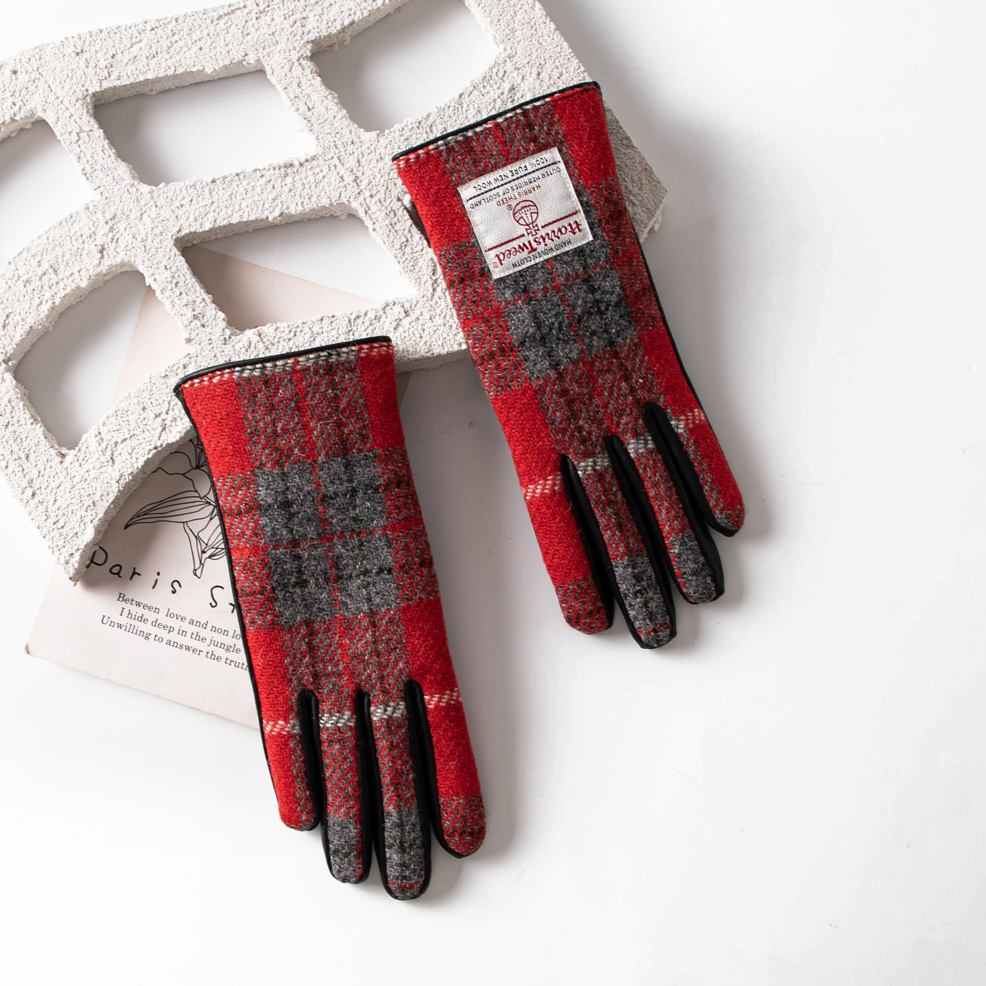 FHH24-8020-1 레드 그레이 체크 여성