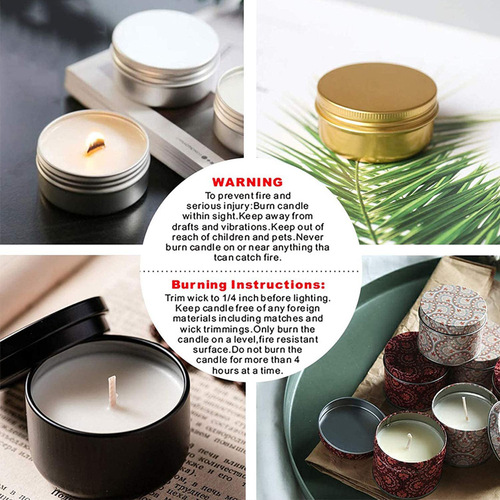 Wholesale English Candles Warning Label Sticker Aromatherapy Candle Container Safety Use Reminder Self-adhesive Label