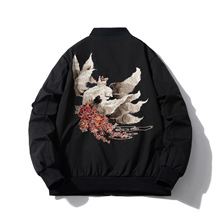 春秋新款 男装外套美版刺绣飞行员夹克休闲棒球服潮