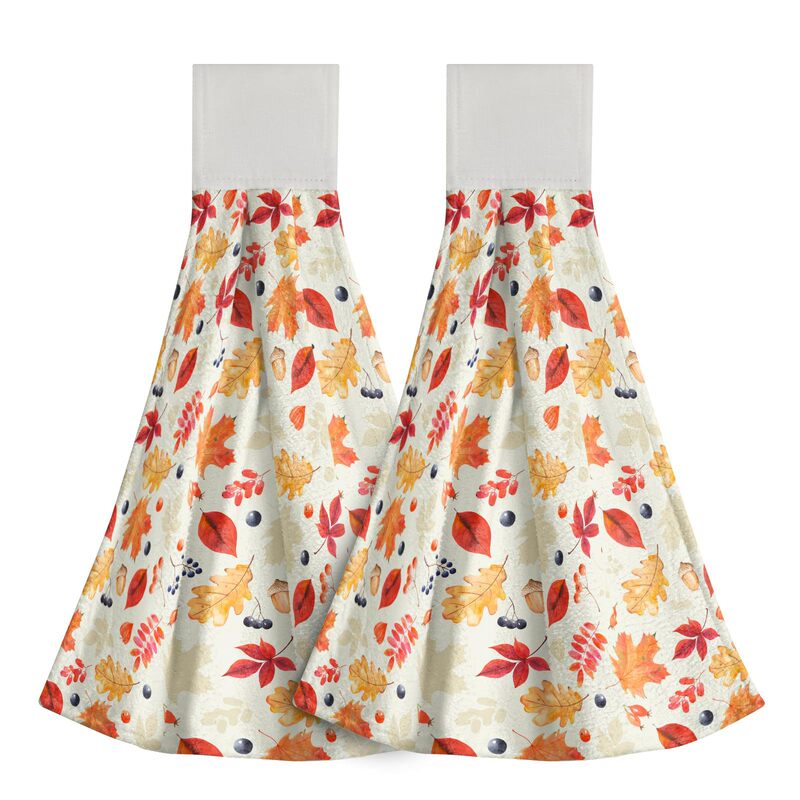 Autumn Maple Leaf Flowers Absorbent Super Good Kitchen Bathroom Toilet Towels Hand Towel Dishwashing Cloth Hanging