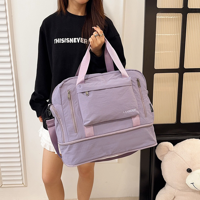 大容量短途旅行包手提出差行李包干湿分离运动健身包可拓展行李袋