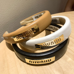 法式高級感皮質寬邊發箍MM網紅新款氣質百搭外出頭箍洗臉箍髮飾女