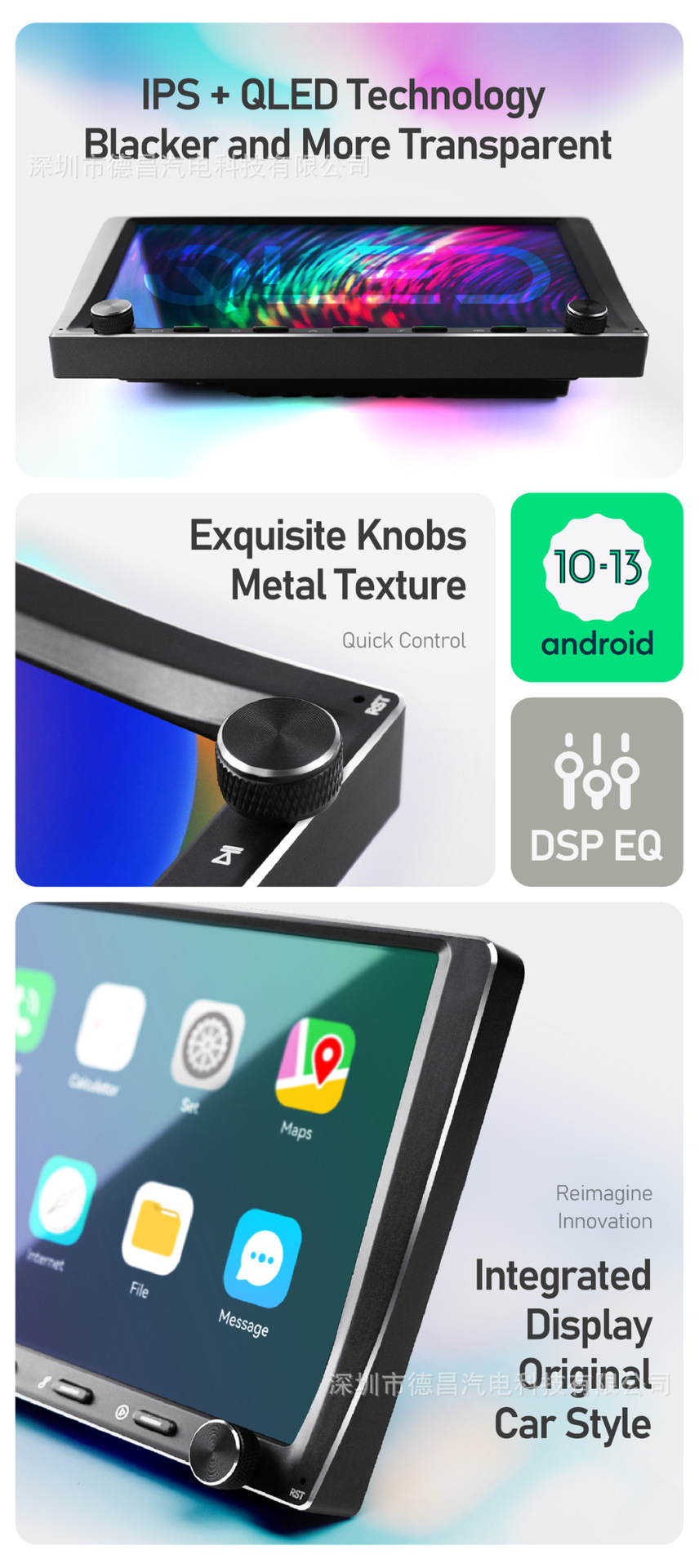 Cross-Border 9inch Universal Host Navigation Dual-Knob Car Display Carplay Android Car Radio Player