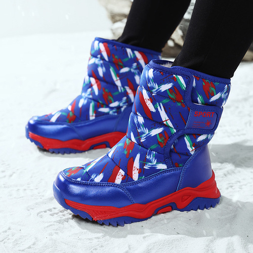Children's Shoes Winter Northeast Cold-resistant High-top Warm Snow Boots for Boys with Fleece and Thick Soles