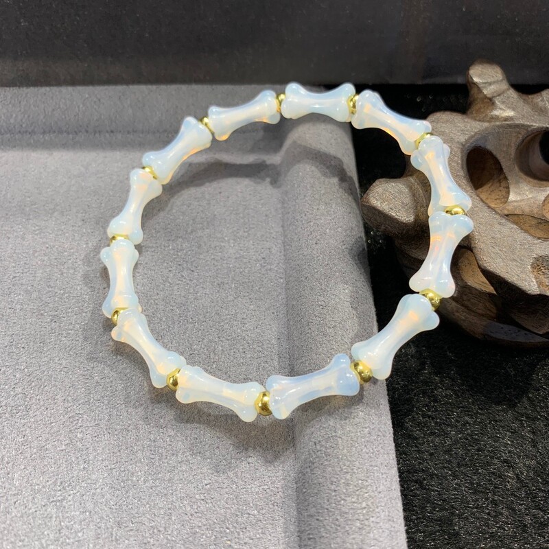 Chinese Style New Chinese Style Natural Opal Bone Beaded Bracelet Women's Niche Design High-End Elegant Bracelet Chinese Style New Chinese Style Natural Opal Bone Beaded Bracelet Women's Niche Design High-End Elegant Bracelet