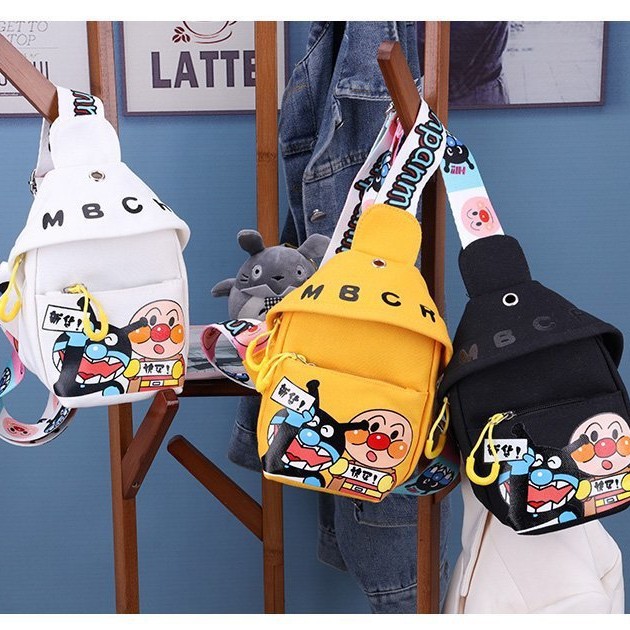 Children's Bag Women's Cute Crossbody Bag 2022 Summer New Arrival Printed Cartoon Canvas Bag Western Style Chest Bag Waist Bag Trendy