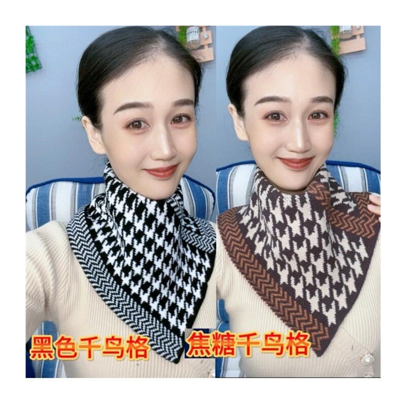 新型ニットマフラー秋冬保温首保護気質偽襟怠け者カバーマフラー男女通用三角タオル韓|undefined