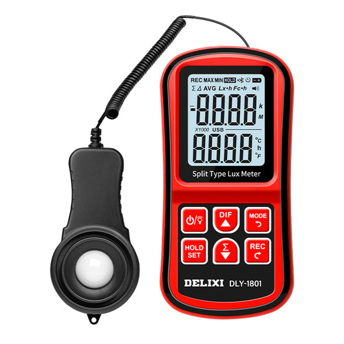 Delixi digital illuminance meter portable illuminance meter light meter brightness meter split type light meter