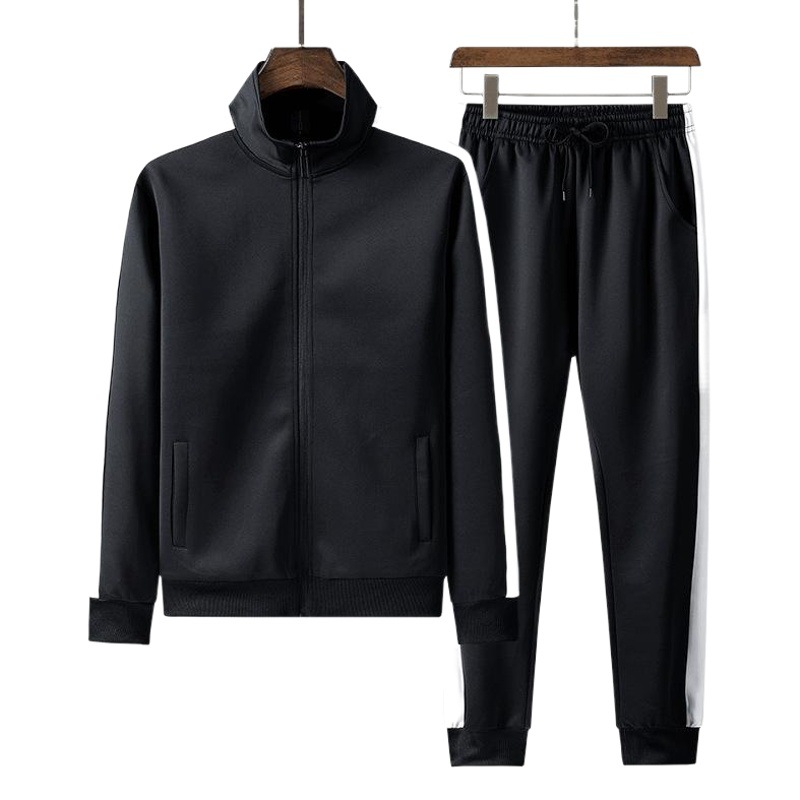 Chaqueta tipo cárdigan para correr en primavera y otoño para hombres jóvenes y de mediana edad, traje deportivo informal, ropa de trabajo, conjunto de dos piezas para comercio exterior, uniforme escolar.