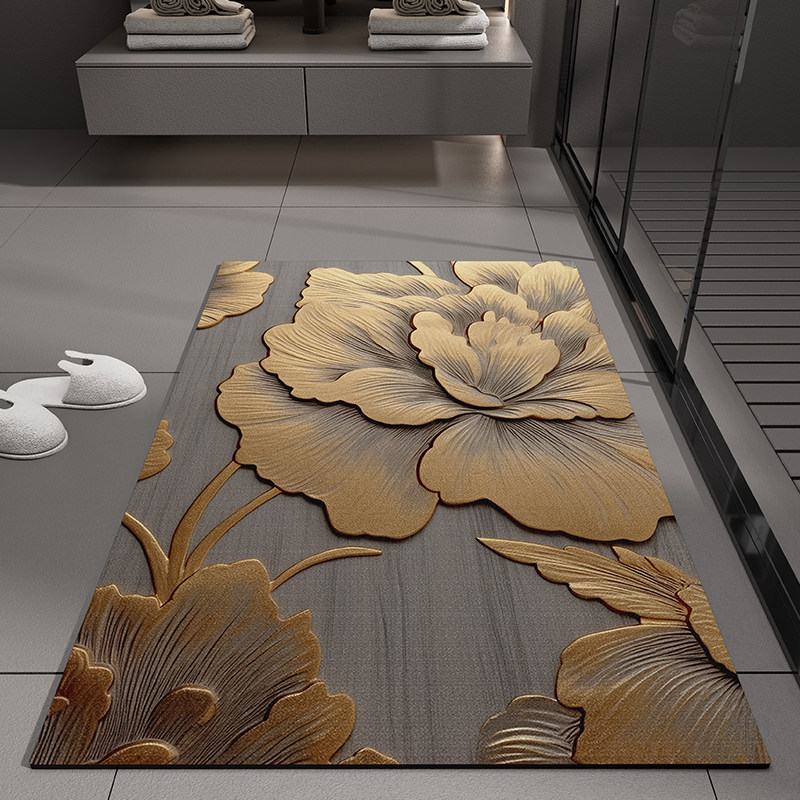 Flower-style americano transfronterizo esterilla de barro de algas esterilla de piso de baño puerta de absorción de agua esterilla de baño anti-deslizante esterilla de baño anti-sucio