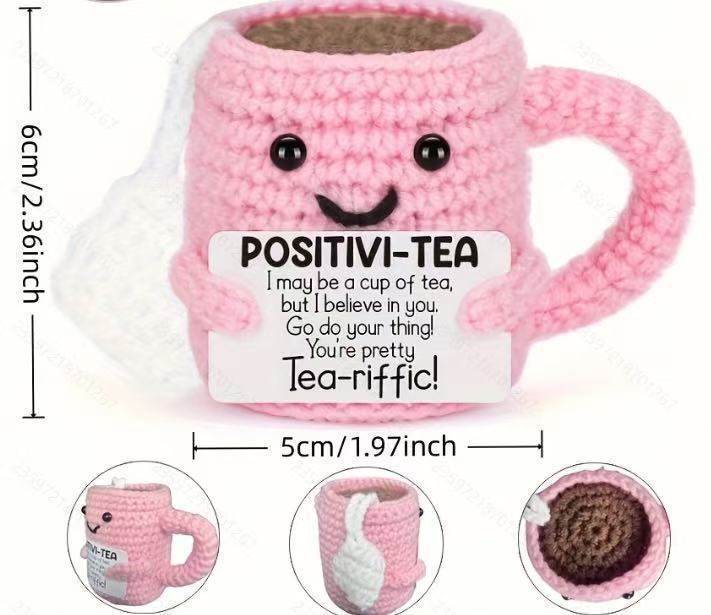 跨境手工钩织啤酒咖啡杯能量可爱Positive Crochet Cup友谊杯茶杯|undefined