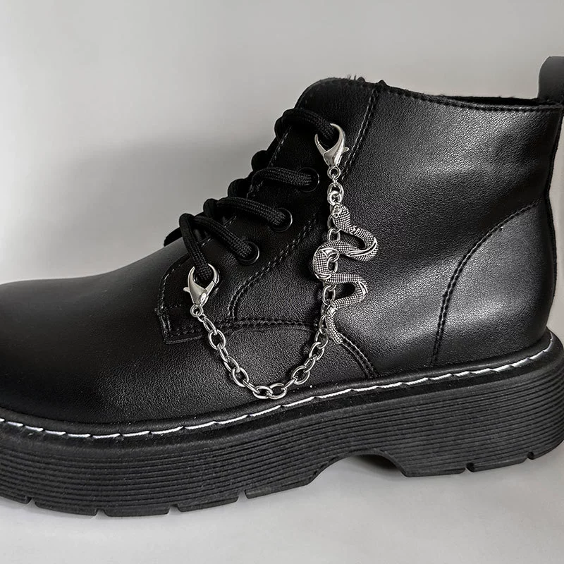 Обруч для обуви (Martens) из нержавеющей стали, модный аксессуар для обуви, дизайны черепа/скелета и змея