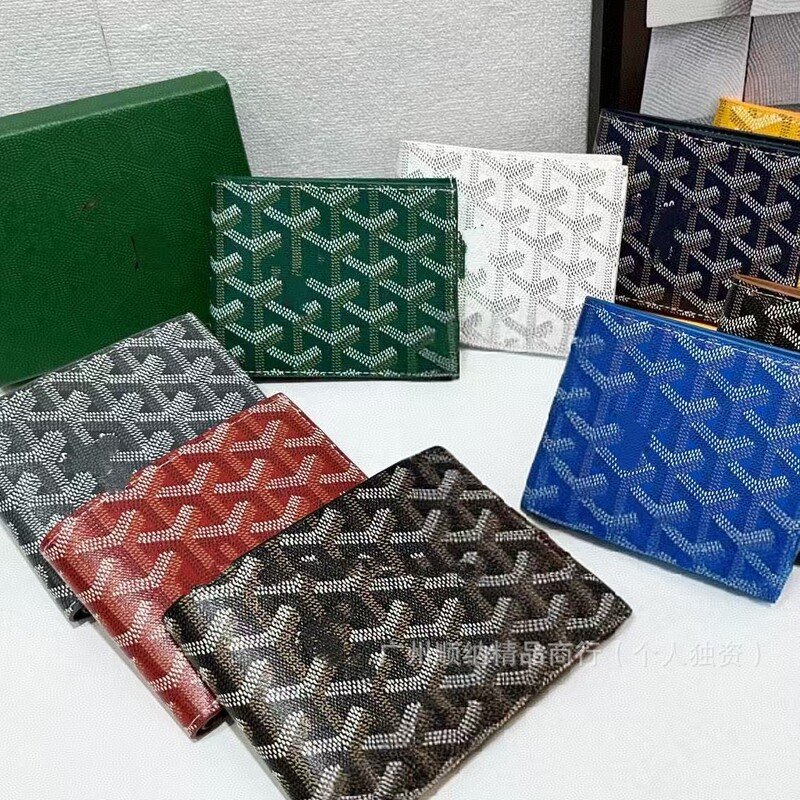 Cross-Border Export Goyard Unisex Genuine Leather Wallet with Multiple Card Slots and Card Holder with Genuine Cowhide Lining