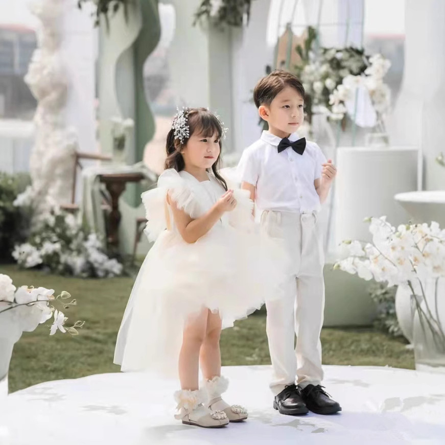 Robe de princesse pour bébé fille, costume de spectacle d'anniversaire avec tutu et traîne, vêtements en polyester pour enfants de 0 à 24 mois_voghion.com