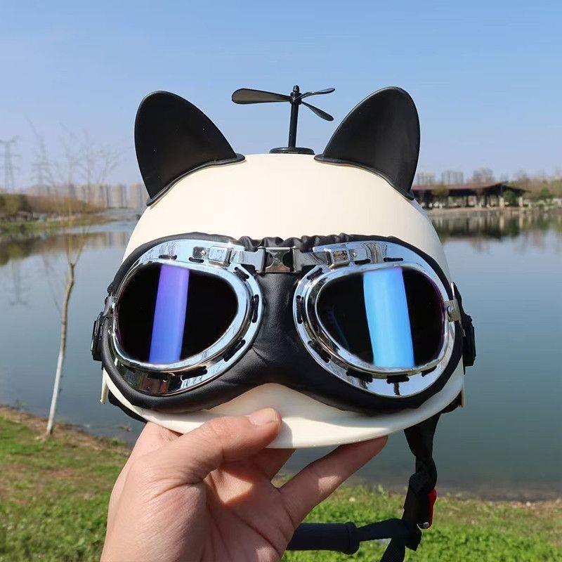 Electric Vehicle Helmet, Motorcycle, Electric Scooter Certified Personalized Sun Protection Cartoon Couple Half Helmet, Men's and Women's Safety Helmet, Smooth