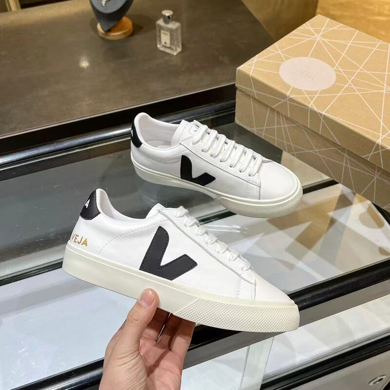 Veja White Shoes Campo French Niche Casual Genuine Leather Lace-Up Flats Shoes Comfortable Sports Shoes for Men and Women New