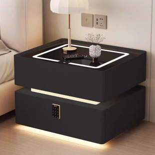 Suspended smart bedside table modern minimalist wireless charging Italian minimalist bedroom home creative Net red bedside cabinet