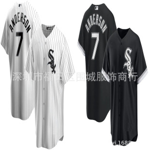 Embroidery MLB baseball uniform White Sox 7 Chicago White Sox Anderson Jersey generation hair