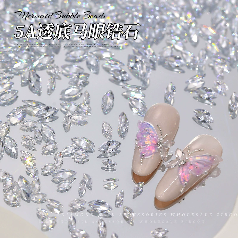 Дно цирконовый маникюрный бриллиант вспыхивает белый размер