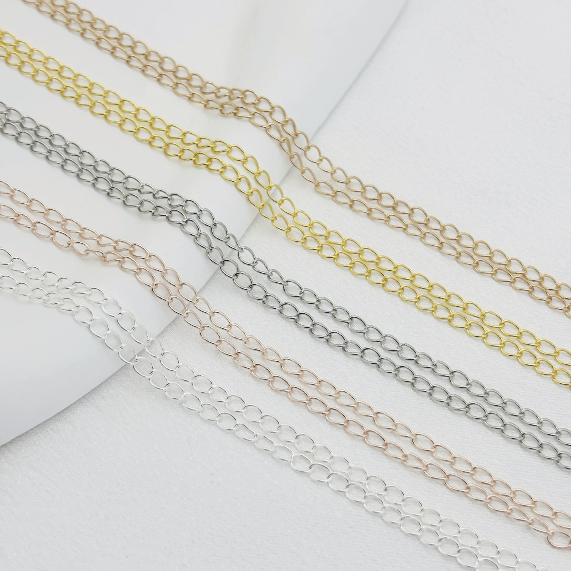 Металлическая цепочка для самостоятельного изготовления украшений: цепочка из медного покрытия на железной основе для ожерелий, браслетов, регулируемая цепочка, удлинительная цепочка.