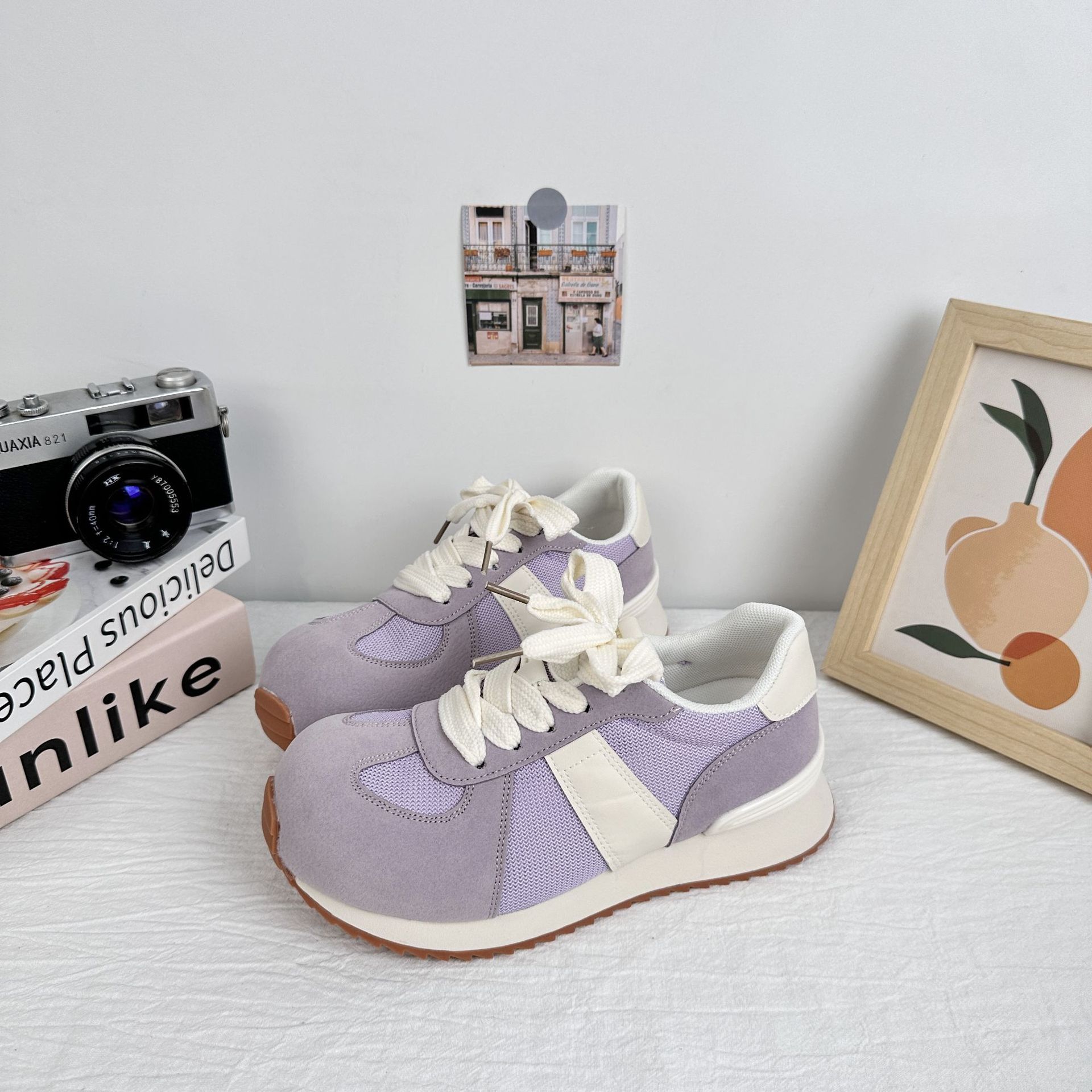 A9916 zapatos americanos Gump2025 verano nuevo estilo versátil retro zapatos de cabeza grande simple ins zapatos de entrenamiento de estilo