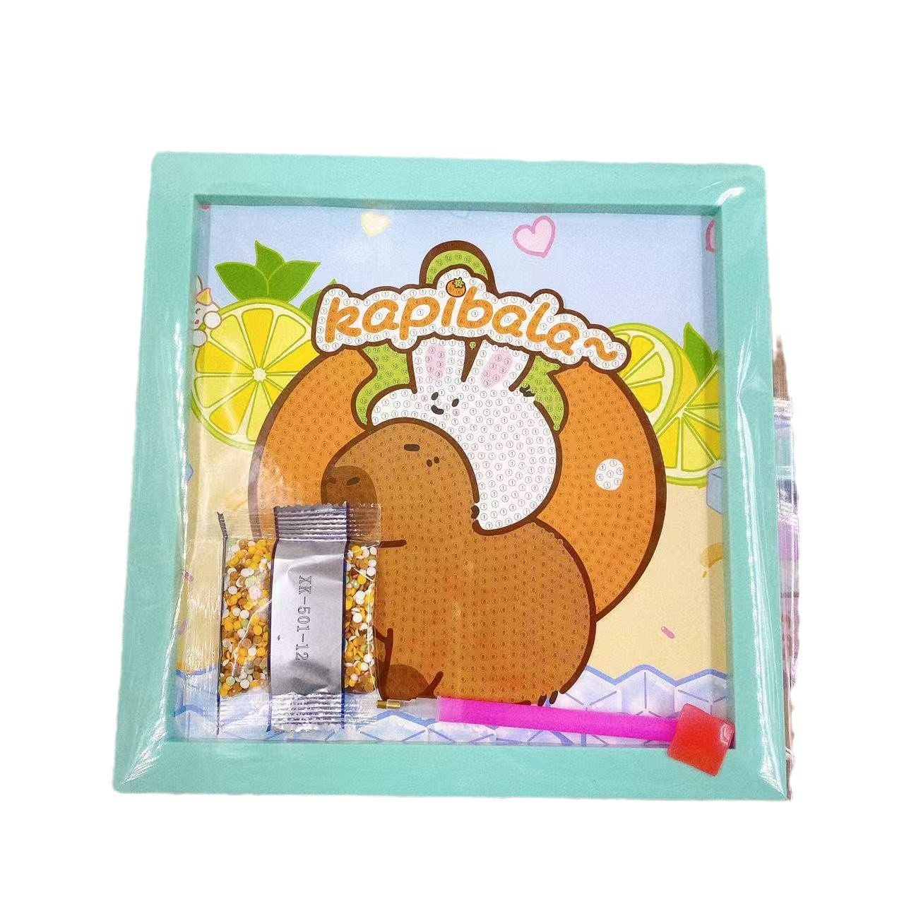 Dibujos animados para niños lindos dibujos de diamantes 20 * 20 cm pegatinas de diamantes hechas a mano puzzle DIY creativo marco de diamantes