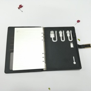Factory processing b5 power loose-leaf notebook business travel office choose real imitation leather mobile power loose-leaf notebook