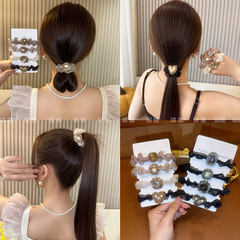 春夏新款網紗發圈高級感頭繩女氣質百搭扎頭髮繩網紅馬尾皮筋髮飾