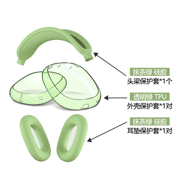 TPU прозрачный чехол для AirPods Max с крышкой на луче защиты, универсальные цвета