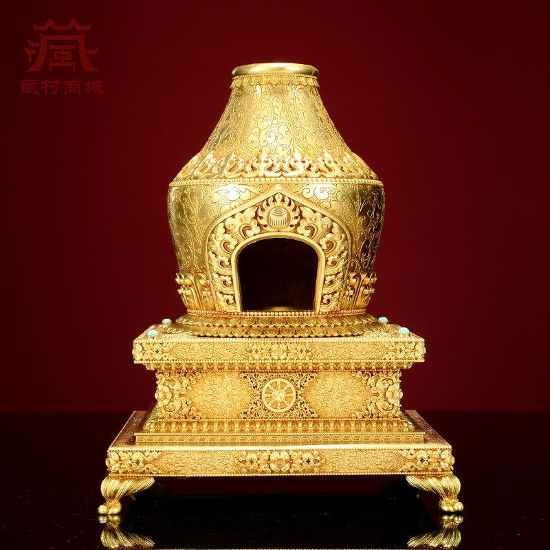 慧宝烟供炉家用室内全铜煨烟炉香薰炉藏式塔型烟供施食子香炉套装