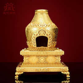慧宝烟供炉家用室内全铜煨烟炉香薰炉藏式塔型烟供施食子香炉套装