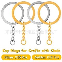メーカーはキーホルダー2.0*30平輪 + 4節ツイストチェーンdiy金属キーホルダーチェーン付きスポット卸売りを提供している