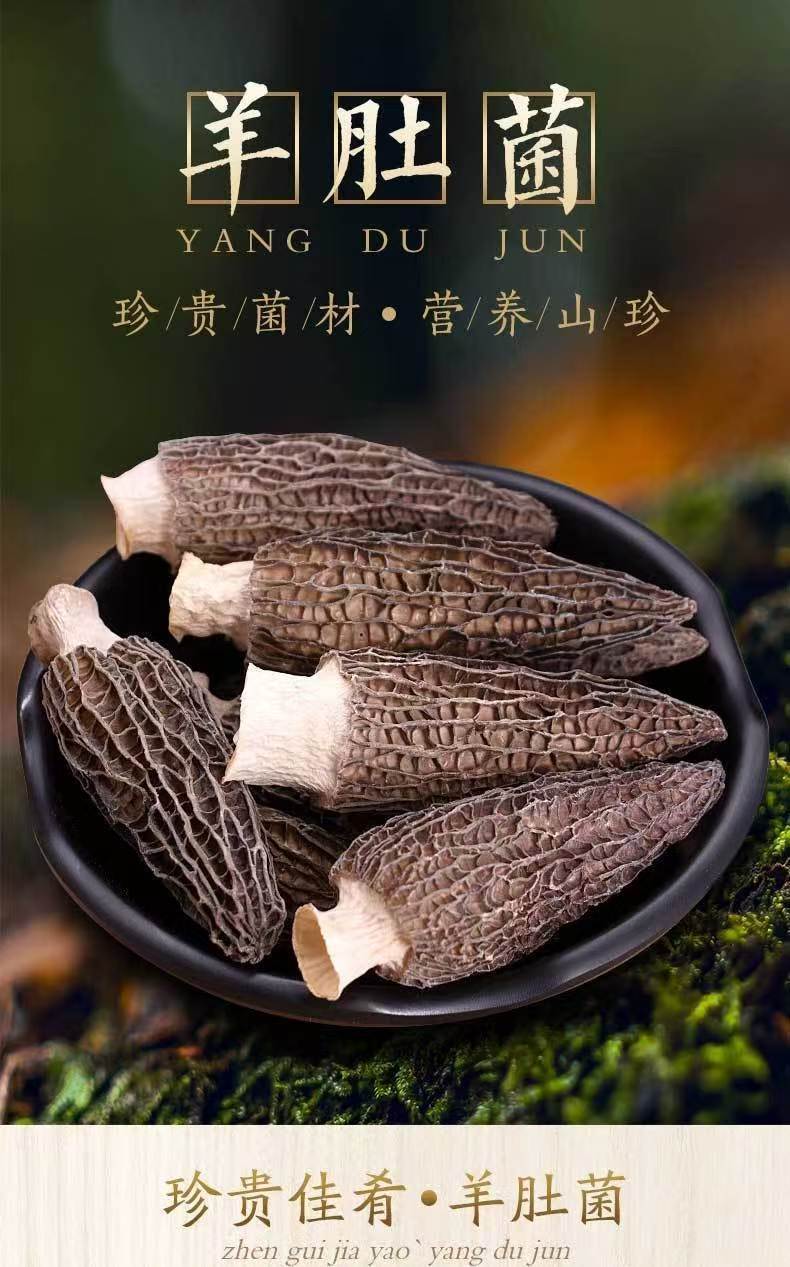 Dried Morel Mushrooms Yang Du Jun Yunnan Grown Soup Culinary Pack 10g Bottle overview