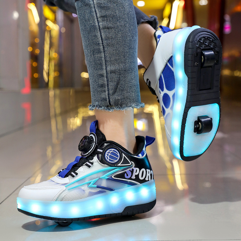 【Cross-Border Direct Sales】2026 Boys and Girls Double-Wheel Roller Shoes with Wheels, Invisible Flat-Soled Flying Shoes 【Cross-Border Direct Sales】2026 Boys and Girls Double-Wheel Roller Shoes with Wheels, Invisible Flat-Soled Flying Shoes